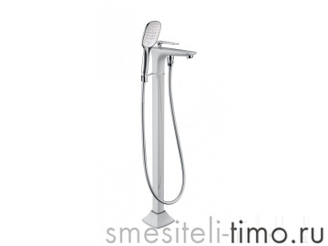 Смеситель напольный для ванны с душем Timo Helmi 4000/00-16Y-CR хром-белый