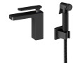 Смеситель для раковины с гигиеническим душем Timo Torne 4360/03G черный1