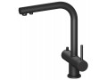 Смеситель для кухни с подключением фильтра и выдвижной лейкой Timo Saona 2356/03FL черный1