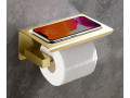 Бумагодержатель с полкой для телефона Timo Selene 17044/17 золото матовое #1