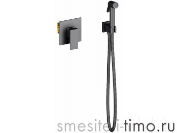Смеситель встроенный с гигиеническим душем Timo Selene 2089/03SM черный