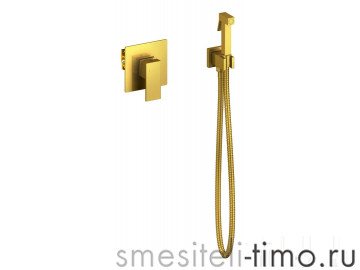 Смеситель встроенный с гигиеническим душем Timo Selene 2089/17SM золото матовое