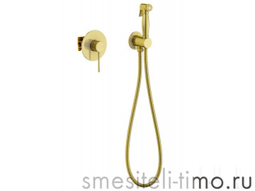 Смеситель встроенный с гигиеническим душем Timo Saona 2389/17SM золото матовое
