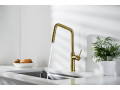 Смеситель для кухни с выдвижной лейкой Timo Saona 2386/17FL золото матовое #3