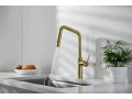 Смеситель для кухни с выдвижной лейкой Timo Saona 2386/17FL золото матовое #4