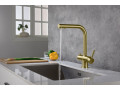 Смеситель для кухни с подключением фильтра и выдвижной лейкой Saona 2356/17FL Золото матовое #1