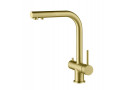 Смеситель для кухни с подключением фильтра и выдвижной лейкой Saona 2356/17FL Золото матовое1