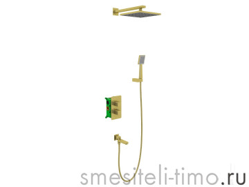 Душевая система встроенная с термостатом Timo Petruma SX-5049/17SM золото матовое