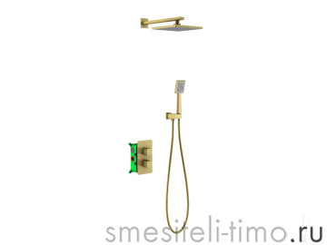 Душевая система встроенная с термостатом Timo Petruma SX-5059/17SM золото матовое