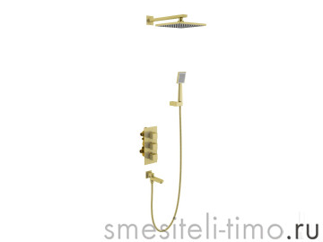 Душевая система встроенная с термостатом Timo Tetra-thermo SX-0199/17SM золото матовое